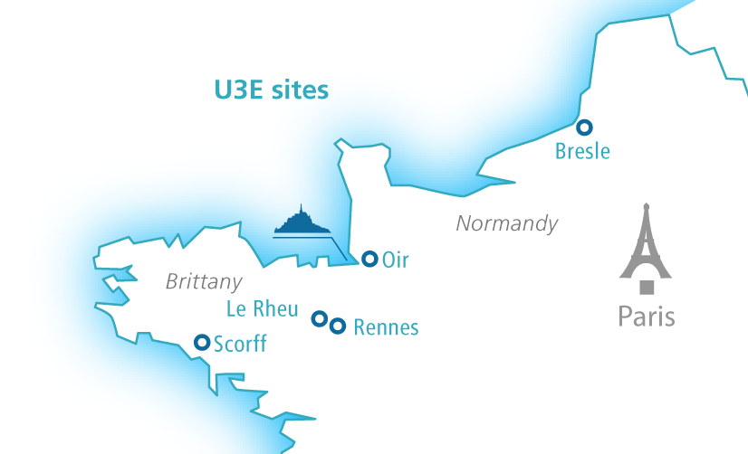 Map of U3E sites